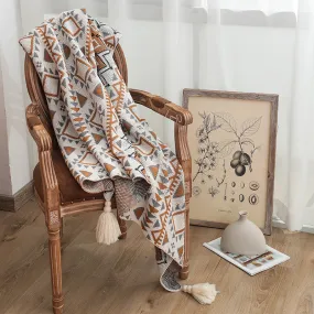Zella Sofa Blankets Bohemian Style Cotton Knitted Blanket